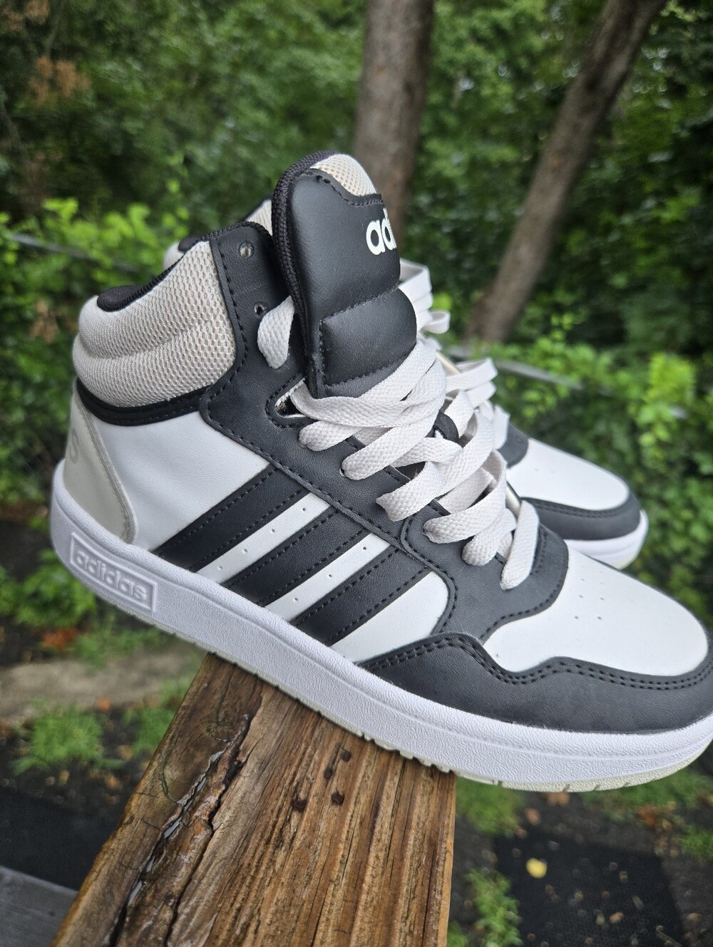 Adidas Hoops 3.0 Mid White and Black Sneakers NWT